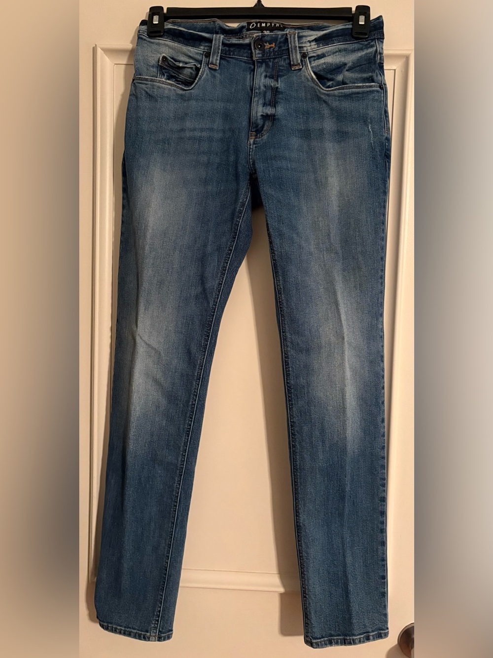 Empyre Skeletor Mens Skinny Mid Blue Stretch Jeans